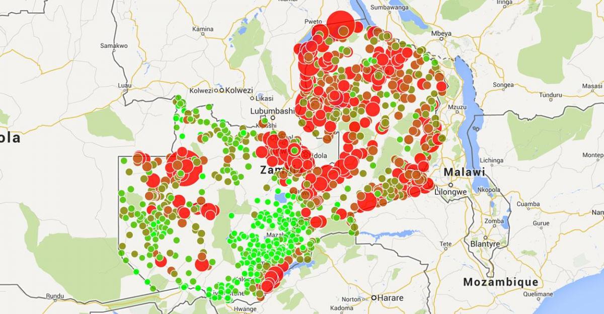 mapa Malawi malarii 