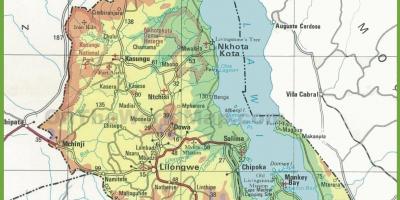 Mapa fizyczna mapa Malawi
