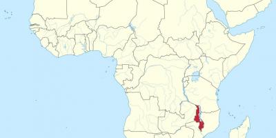 Mapa Afryki, pokazując Malawi