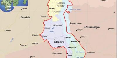 Mapa Malawi politycznych